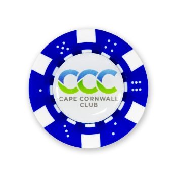Custom Logo - Standard Poker Chip - Blue/White