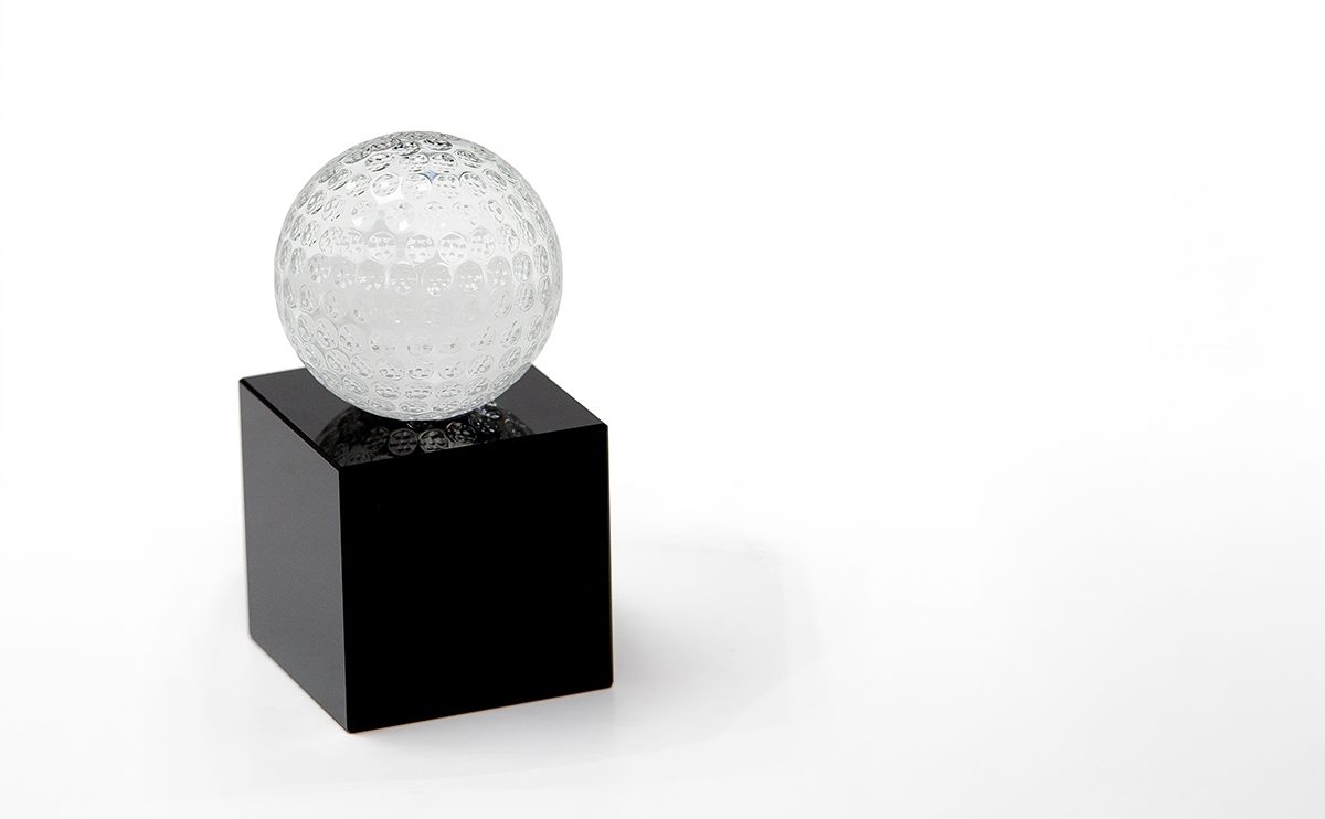 Crystal Golf Ball Trophy 