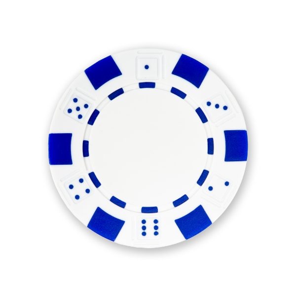 Custom Logo - Standard Poker Chip - White/Blue