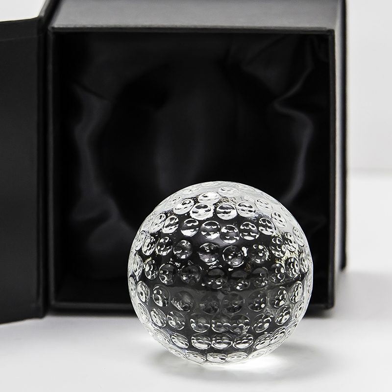 Crystal Golf Ball Paper Weight Trophy 