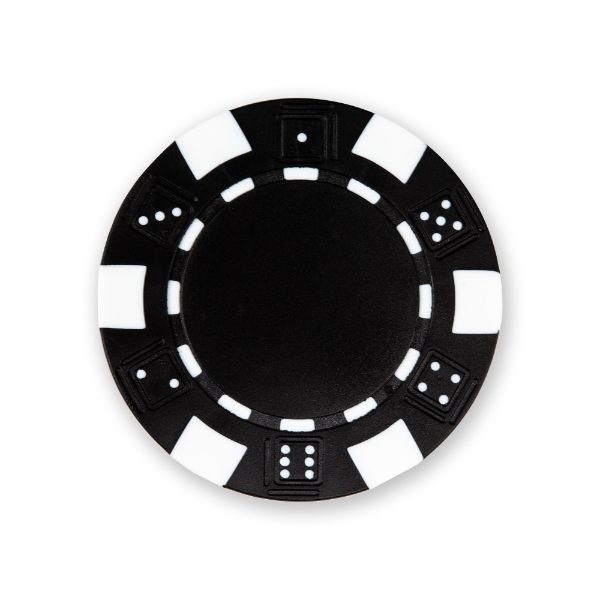Custom Logo - Standard Poker Chip - Black/White