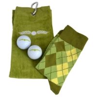 Golfer Towel, Socks & Balls Set